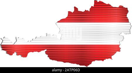 Shiny Grunge map of the Austria - Illustration,  Three Dimensional Map of Austria Stock Vector