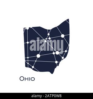 Low Poly Map of Ohio State (USA). Polygonal Shape Vector Illustration ...