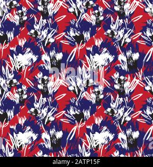 Abstract Brush Strokes Floral Seamless Pattern - This brushstroke floral print is suitable for fashion prints, patterns, backgrounds Stock Vector