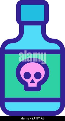 poisonous substances icon vector. Isolated contour symbol illustration Stock Vector