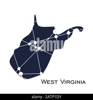 West Virginia state map Stock Vector