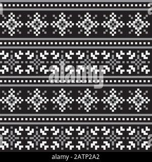 Christmas Snowflakes Fair Isle Seamless Pattern - This is a fair isle snowflake pattern suitable for website resources, graphics, print designs, fashi Stock Vector