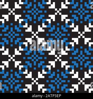 Christmas Snowflakes Fair Isle Seamless Pattern - This is a fair isle snowflake pattern suitable for website resources, graphics, print designs, fashi Stock Vector