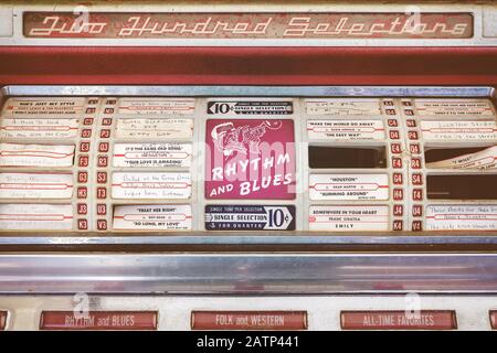 ROSMALEN, THE NETHERLANDS - MAY 8, 2016: Retro styled image of a vintage weathered jukebox on a flee market in Rosmalen, The Netherlands Stock Photo