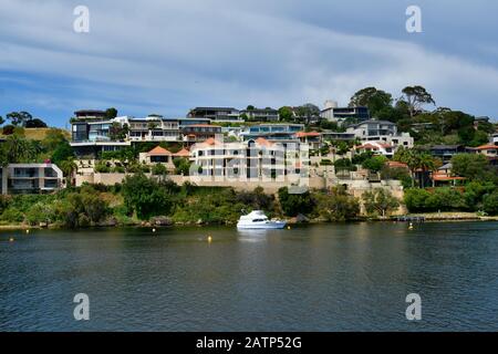 Australia, Perth, buildings along Swan River Stock Photo