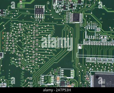 close up of electronic circuitry Stock Photo
