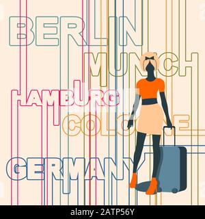 Germany main cities. Stock Vector