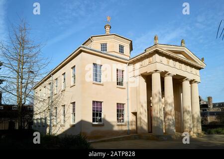 Maitland Robinson library at Downing college, university of Cambridge, England, on a sunny winter day. Stock Photo