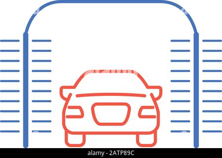Automatic car wash icon - car-wash with cylindrical brushes Stock Vector