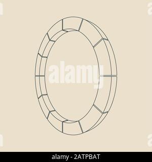 Isometric style wheel Stock Vector