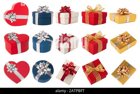 multiple gift boxes and different views Stock Photo