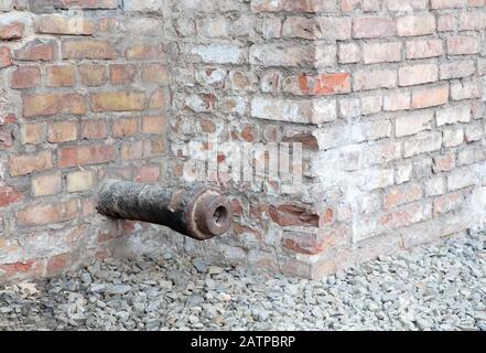 Berlin, Germany - december 30: Ruined building of SS headquarters in museum Topography of Terror on december 30, 2019, Berlin Stock Photo