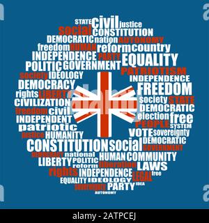Democracy tags cloud concept Stock Vector