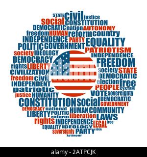 Democracy tags cloud concept Stock Vector