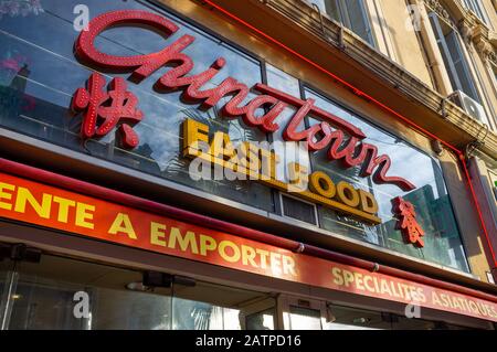 Chinese restaurant fast food in Cannes, French Riviera Stock Photo
