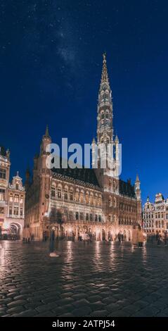 Town hall on the Grand place, Brussels, Belgium Stock Photo