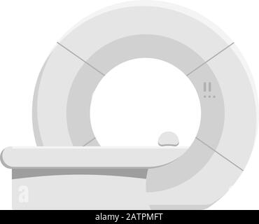 Medical diagnostic MRI scanner machine isolated on white background. Medical device for examining the organs of the human body. Vector illustration. Stock Vector
