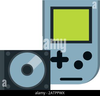 video game portable with compact disk Stock Vector