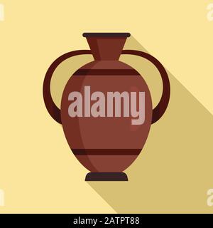 Greek water jug icon. Flat illustration of greek water jug vector icon for web design Stock Vector