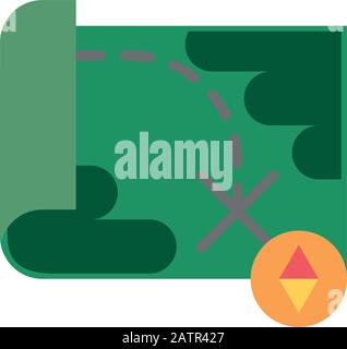 paper map military force isolated icon Stock Vector