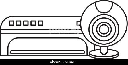 webcamera device hardware isolated icon Stock Vector