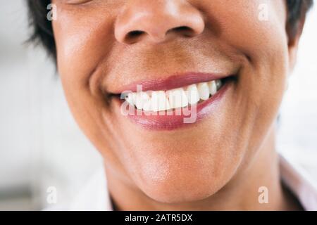 Close up of a womans face. Stock Photo