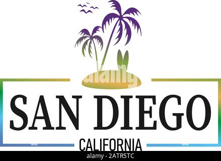 San Diego, California, logo design. Two in one vector arts. Big logo ...