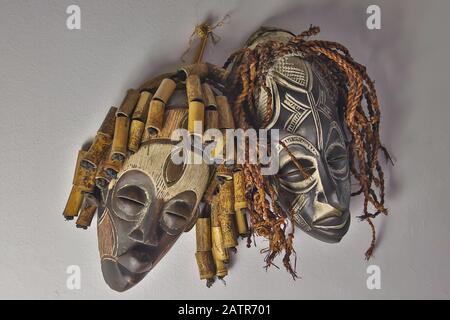 Africam masks from Uganda Stock Photo