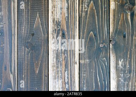 Worn wooden floorboards, top-down. Washed out and grey. background texture Stock Photo