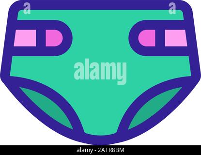 Baby diapers icon vector. Isolated contour symbol illustration Stock Vector