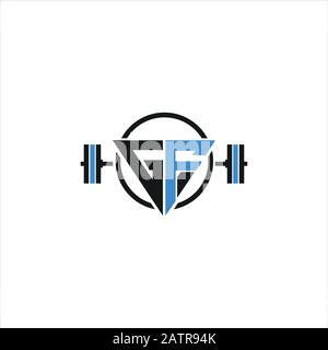 Initial letter gf or fg logo design template Stock Vector