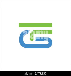 Initial letter gf or fg logo design template Stock Vector