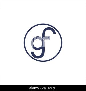 Initial letter gf or fg logo design template Stock Vector