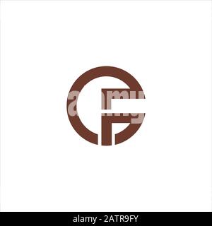 Initial letter gf or fg logo design template Stock Vector