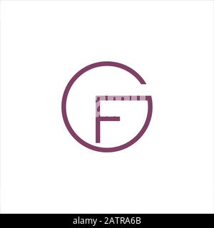 Initial letter gf or fg logo design template Stock Vector