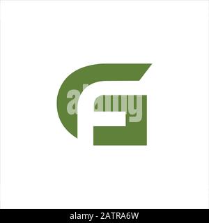 Initial letter gf or fg logo design template Stock Vector