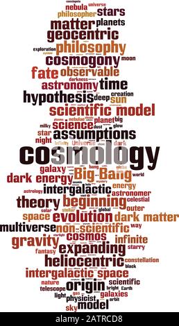 Cosmology word cloud concept. Collage made of words about cosmology. Vector illustration Stock Vector