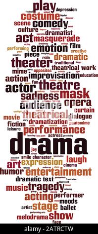Drama word cloud concept. Collage made of words about drama. Vector illustration Stock Vector