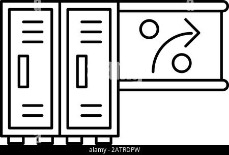 lockers metal store isolated icon Stock Vector