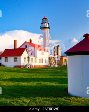 Whitefish Point Light, Great Lakes Shipwreck Museum, Paradise, Michigan, USA Stock Photo