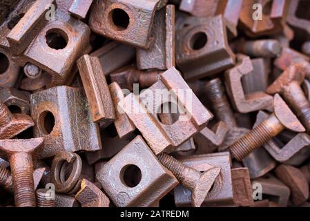 Bolt and big old nut Stock Photo - Alamy