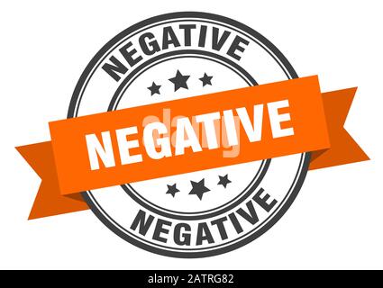 negative label. negativeround band sign. negative stamp Stock Vector