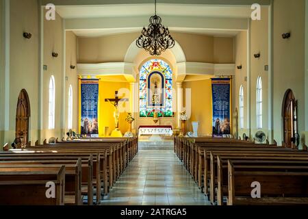 Interior, Our Lady of Pilar Church, Todos Santos, Baja California Sur, Mexico Stock Photo
