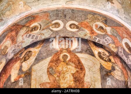 Fresco, Transfiguration Cathedral, Spassky Monastery; Yaroslavl, Yaroslavl Oblast, Russia Stock Photo