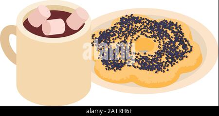Original breakfast icon, isometric style Stock Vector