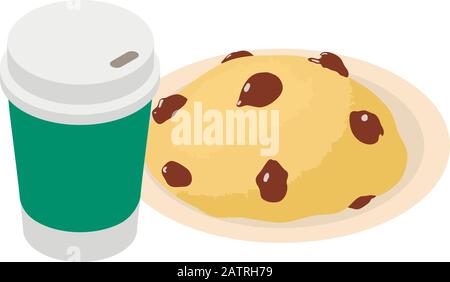Original dessert icon, isometric style Stock Vector