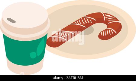 Christmas dessert icon, isometric style Stock Vector