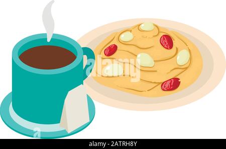 Healthy breakfast icon, isometric style Stock Vector
