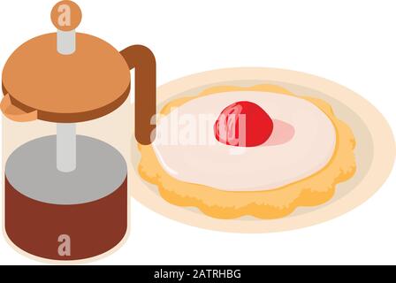 Perfect breakfast icon, isometric style Stock Vector