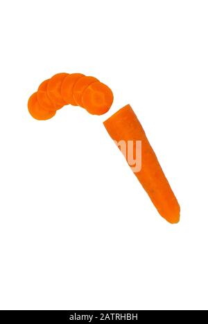 Sliced Carrot with white background Stock Photo